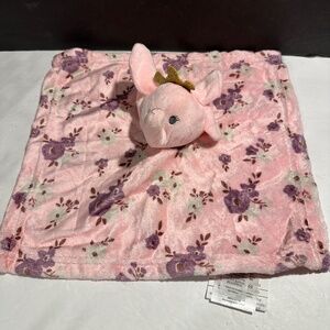 Manhattan Baby Luxe Plush Elephant Floral Lovey/Security Blanket